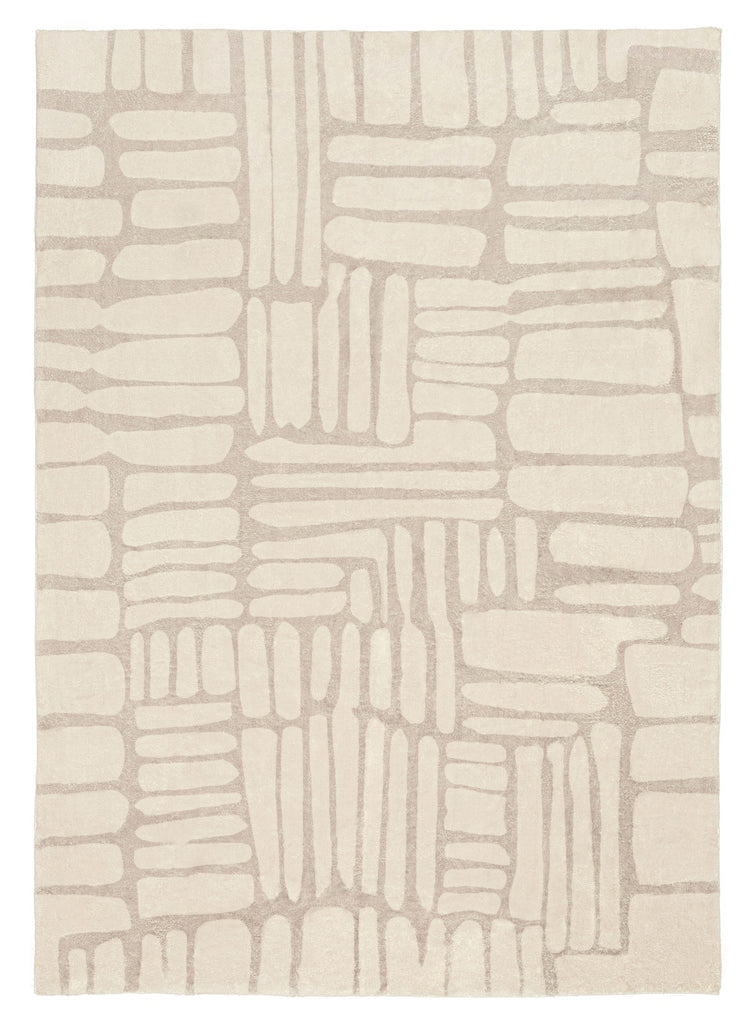 Raquel Grey Abstract Pattern Washable Rug