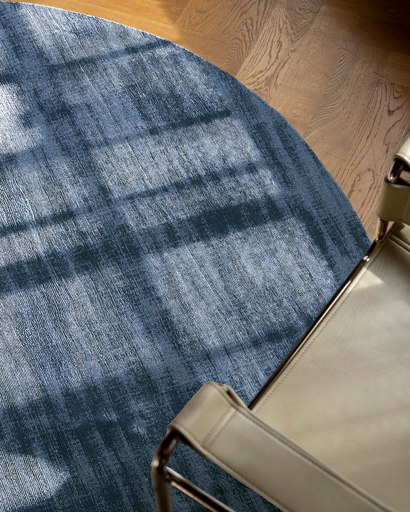 Rooney Navy Handwoven Round Rug