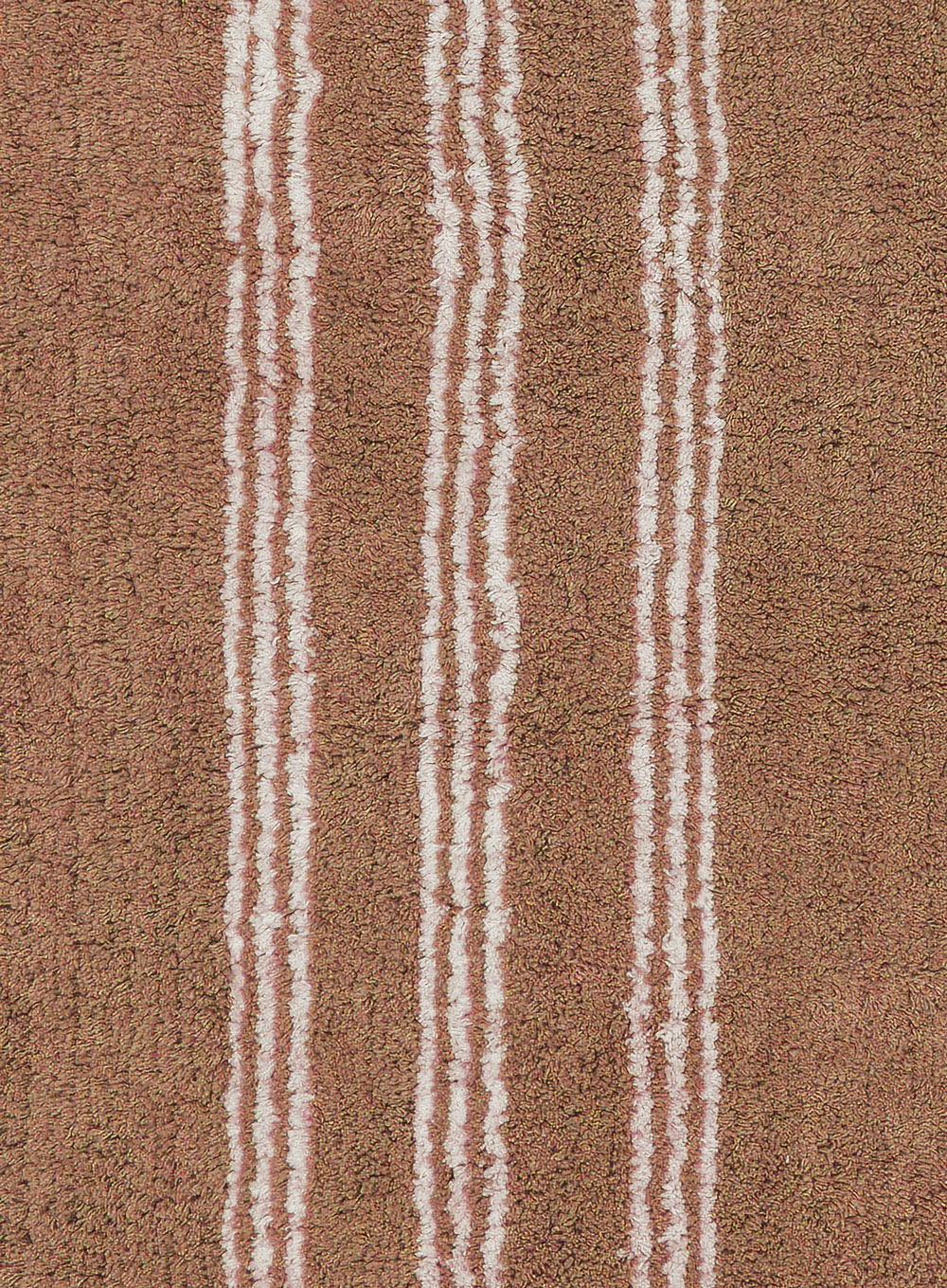 Rosenda Beige and Caramel Stripe Cotton Bath Mat