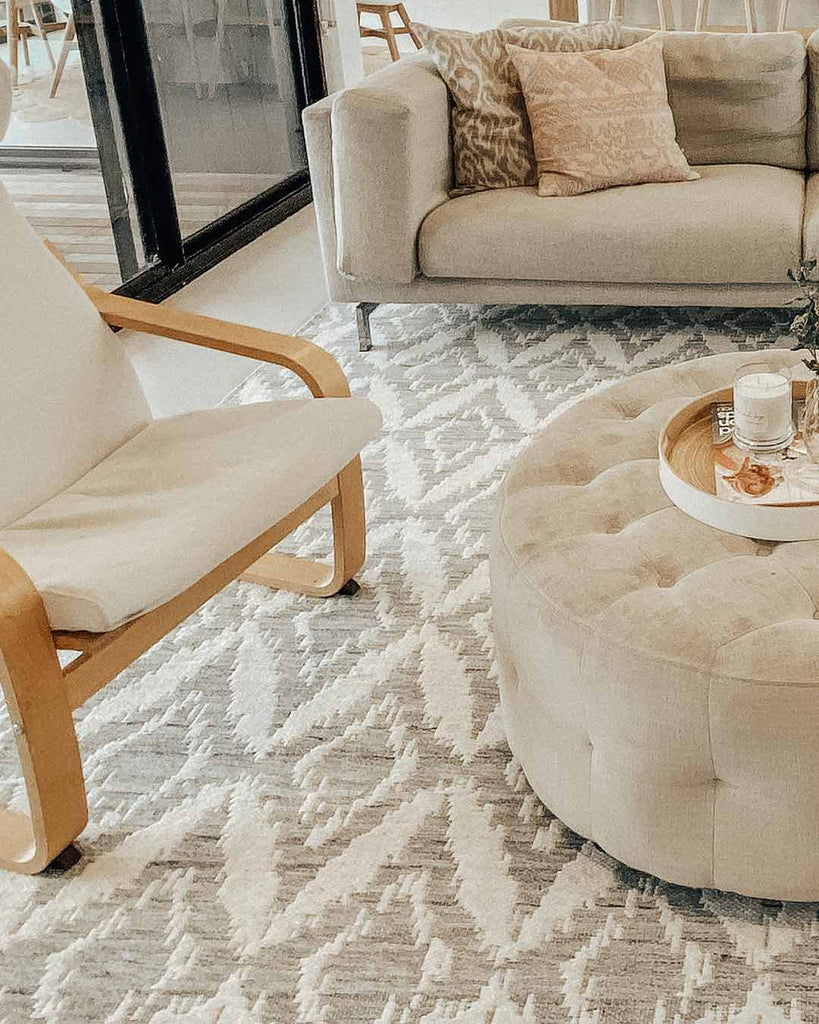 Rumi Grey and Ivory Rug