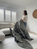 Santi Green and Grey Traditional Distressed Washable Rug