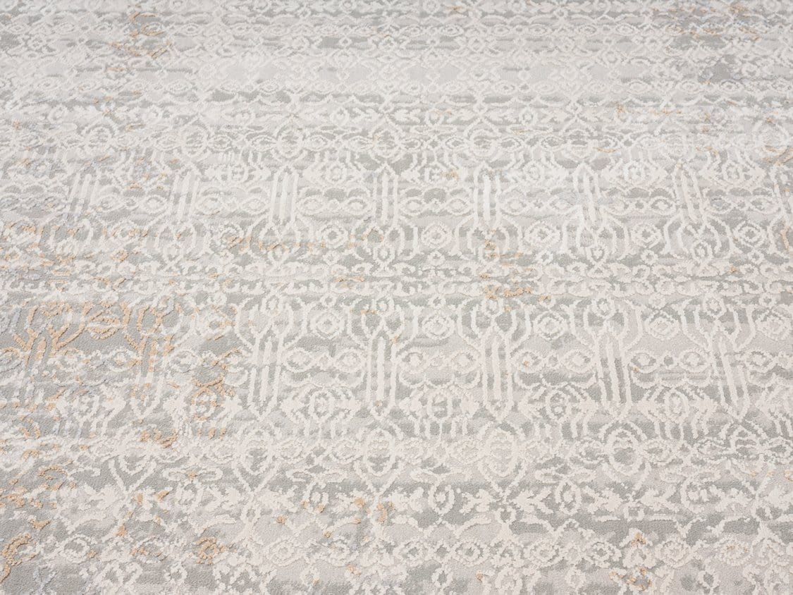 Seda Cream Ivory And Grey Traditional Floral Runner Rug