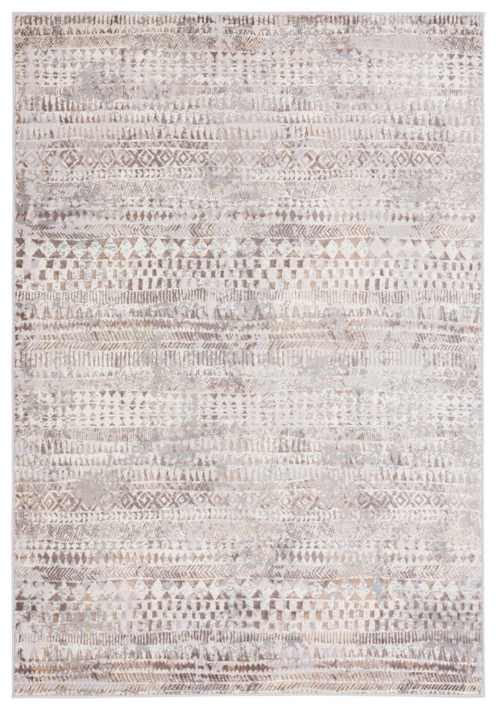 Selma Brown Grey And Ivory Distressed Tribal Rug