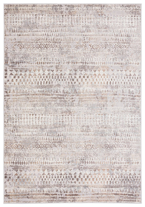 Selma Brown Grey And Ivory Distressed Tribal Rug
