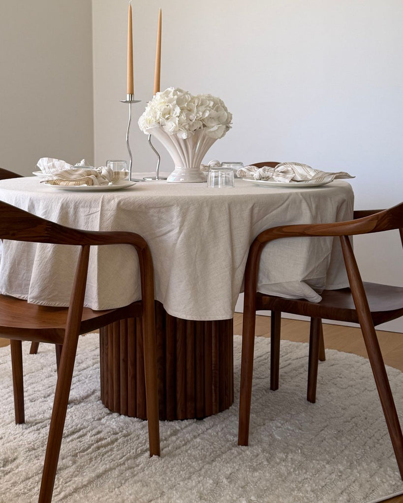 Serena Ivory Cream Textured Round Rug