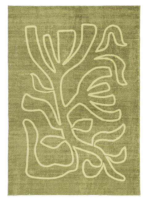 Shandi Green Hand Drawn Washable Rug