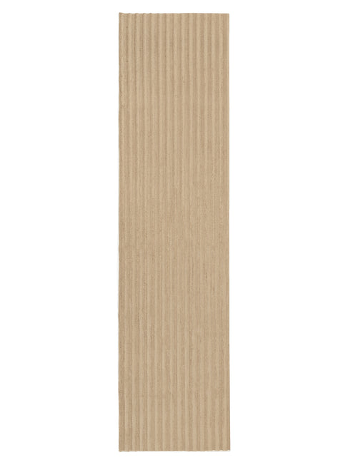 Sitti Beige Striped Washable Faux Fur Runner Rug
