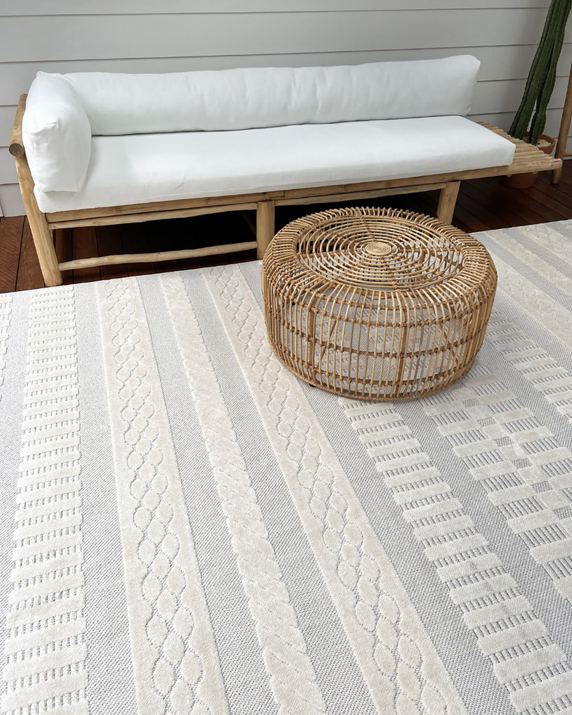 Sophie Ivory Cream Tribal Indoor Outdoor Rug