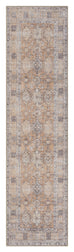 Sydelle Brown and Grey Traditional Distressed Washable Runner Rug