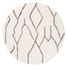 Tahlee Cream and Charcoal Grey Tribal Round Shag Rug
