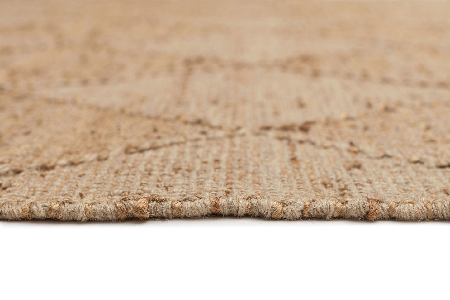 Thylanne Natural Raised Diamond Jute Wool Rug