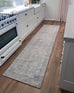 Tinka Beige and Grey Traditional Distressed Washable Runner Rug