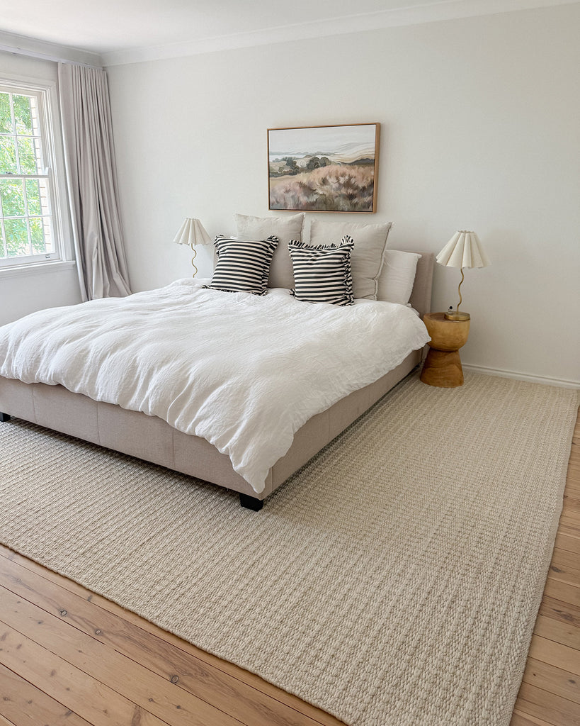 Tocarra Cream and Beige Chunky Wool Rug