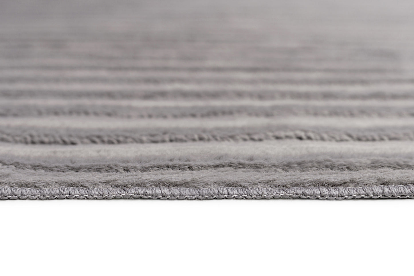 Tonca Grey Striped Washable Faux Fur Rug