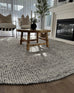 Vaasa Marbled Grey Chunky Wool Round Rug