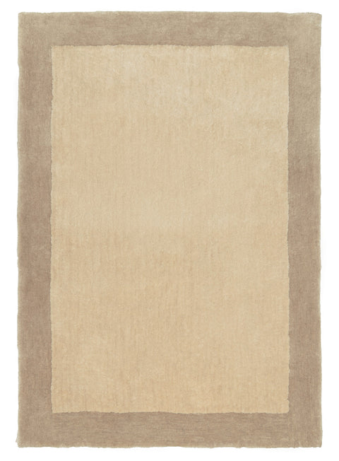 Verity Beige Bordered Shag Rug