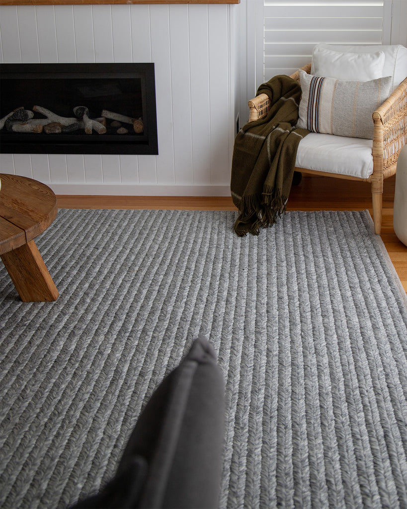 Vica Cream and Grey Braided Rug