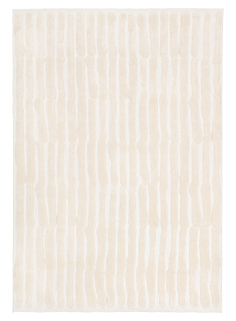 Yoanna Ivory Abstract Striped Rug