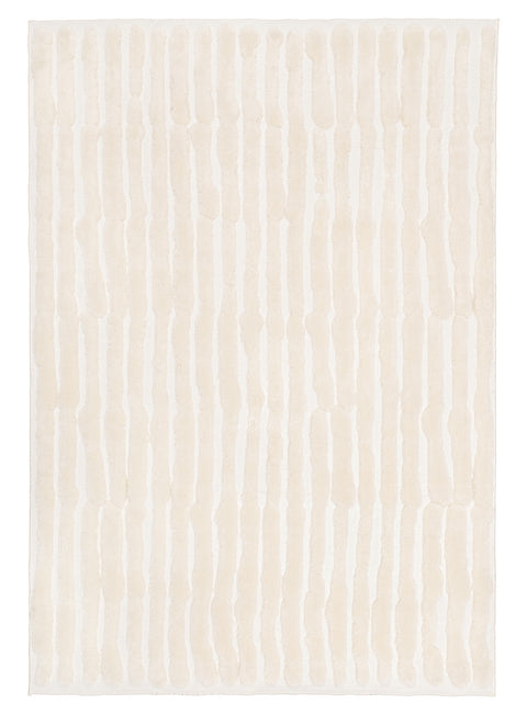 Yoanna Ivory Abstract Striped Rug
