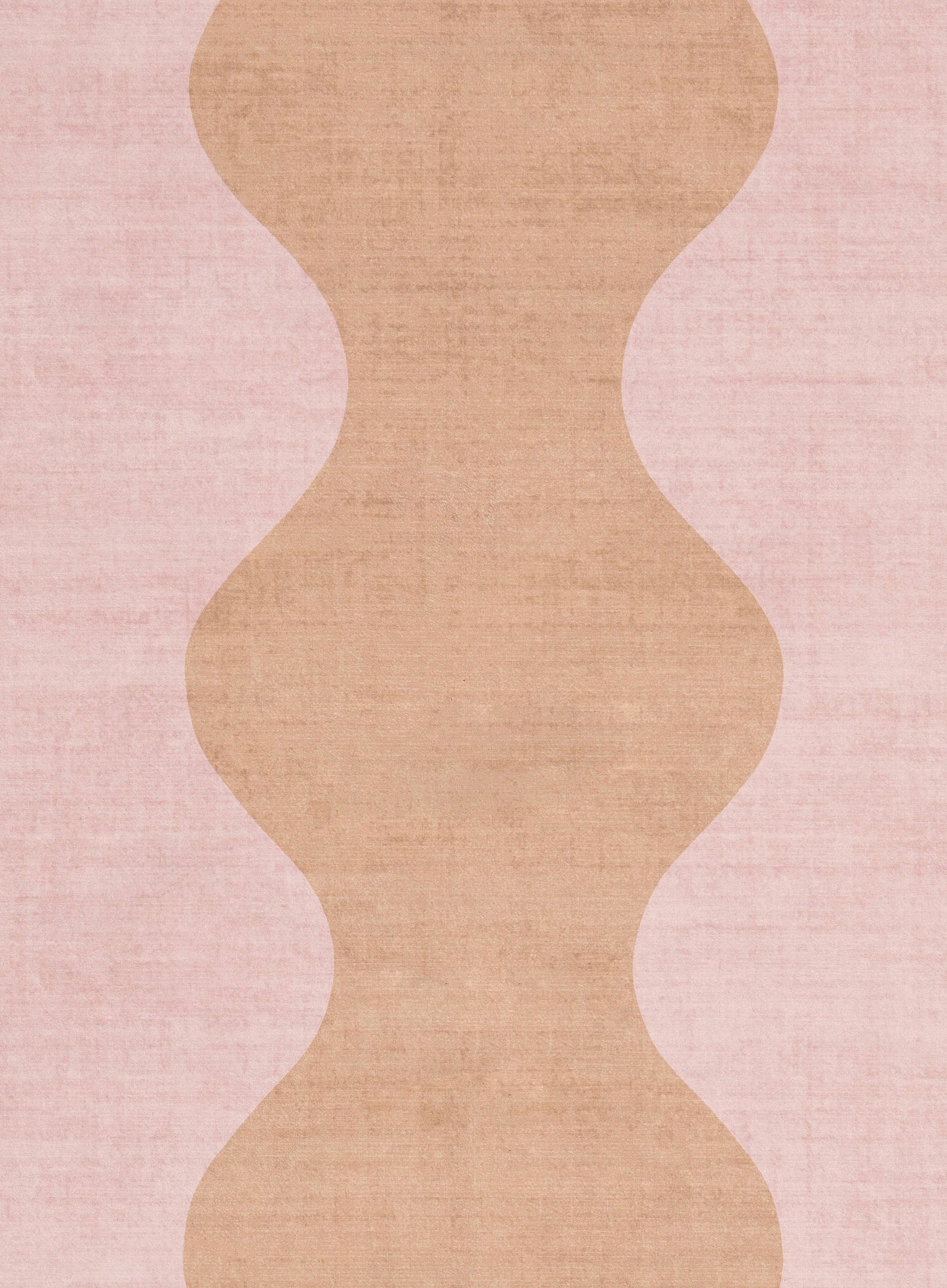 Zamora Beige and Pink Wave Washable Rug