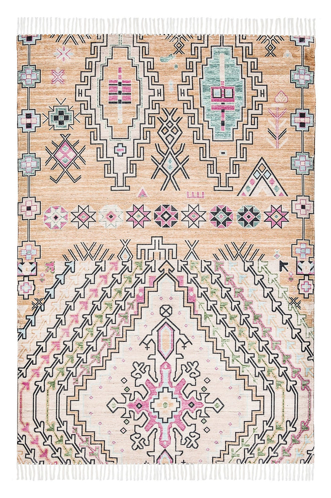 Zelda Cream Multi-Colour Abstract Tribal Indoor Outdoor Rug