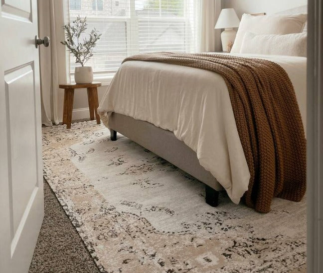 Area Rug Placement and Rug Sizes: What Size Rug for Queen Bed