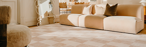 Living room with beautiful rugs