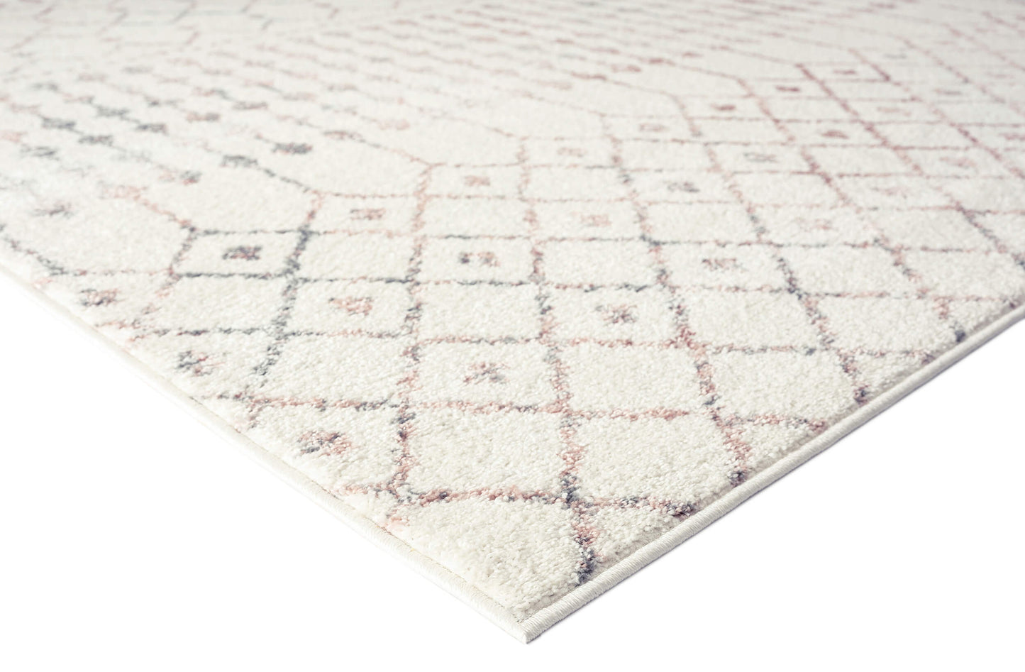 Maggie Pink and Grey Tribal Diamond Rug