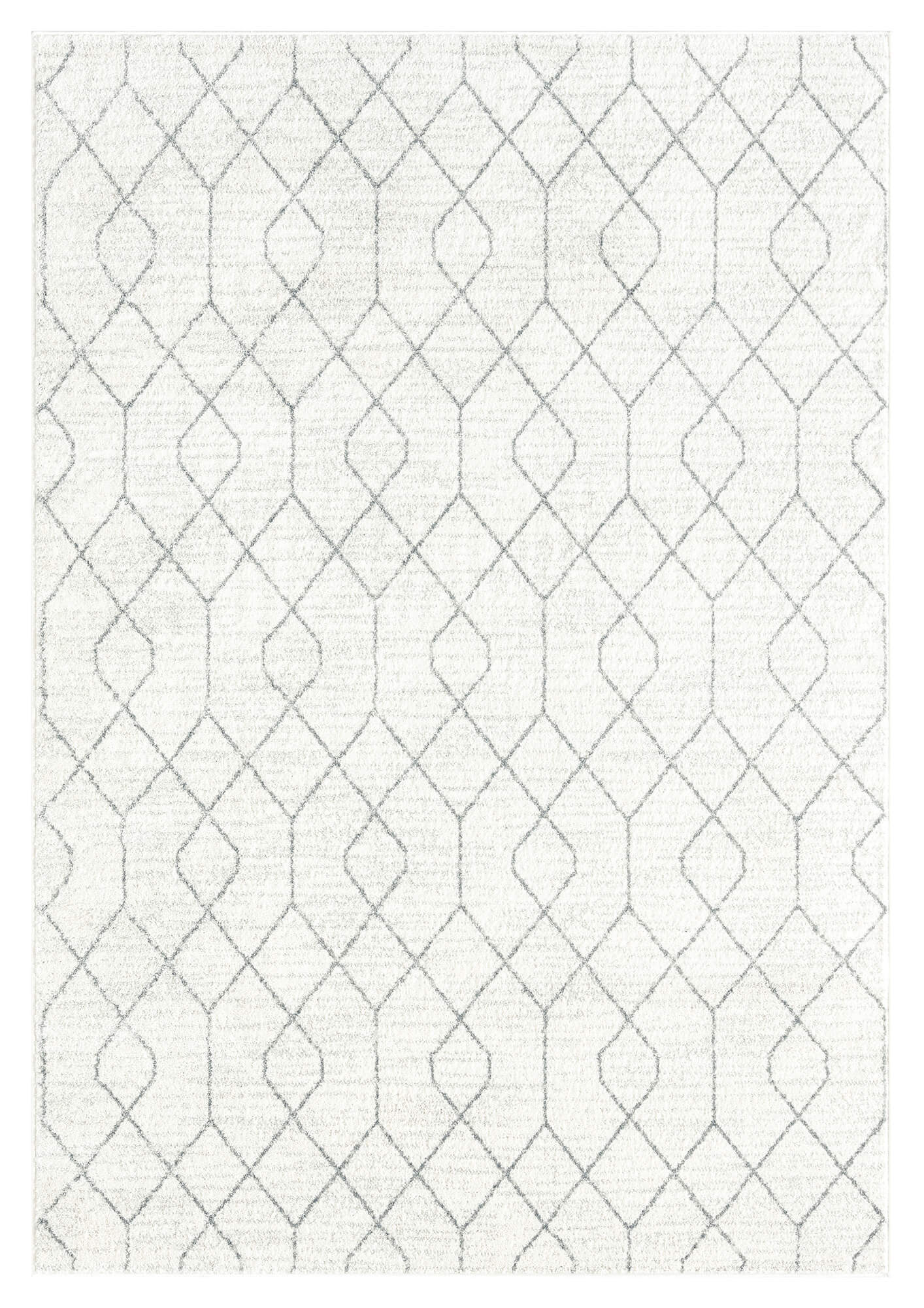 Neda Grey and Ivory Diamond Pattern Rug