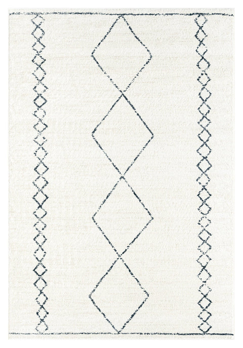 Tamira Grey and Ivory Diamond Tribal Rug