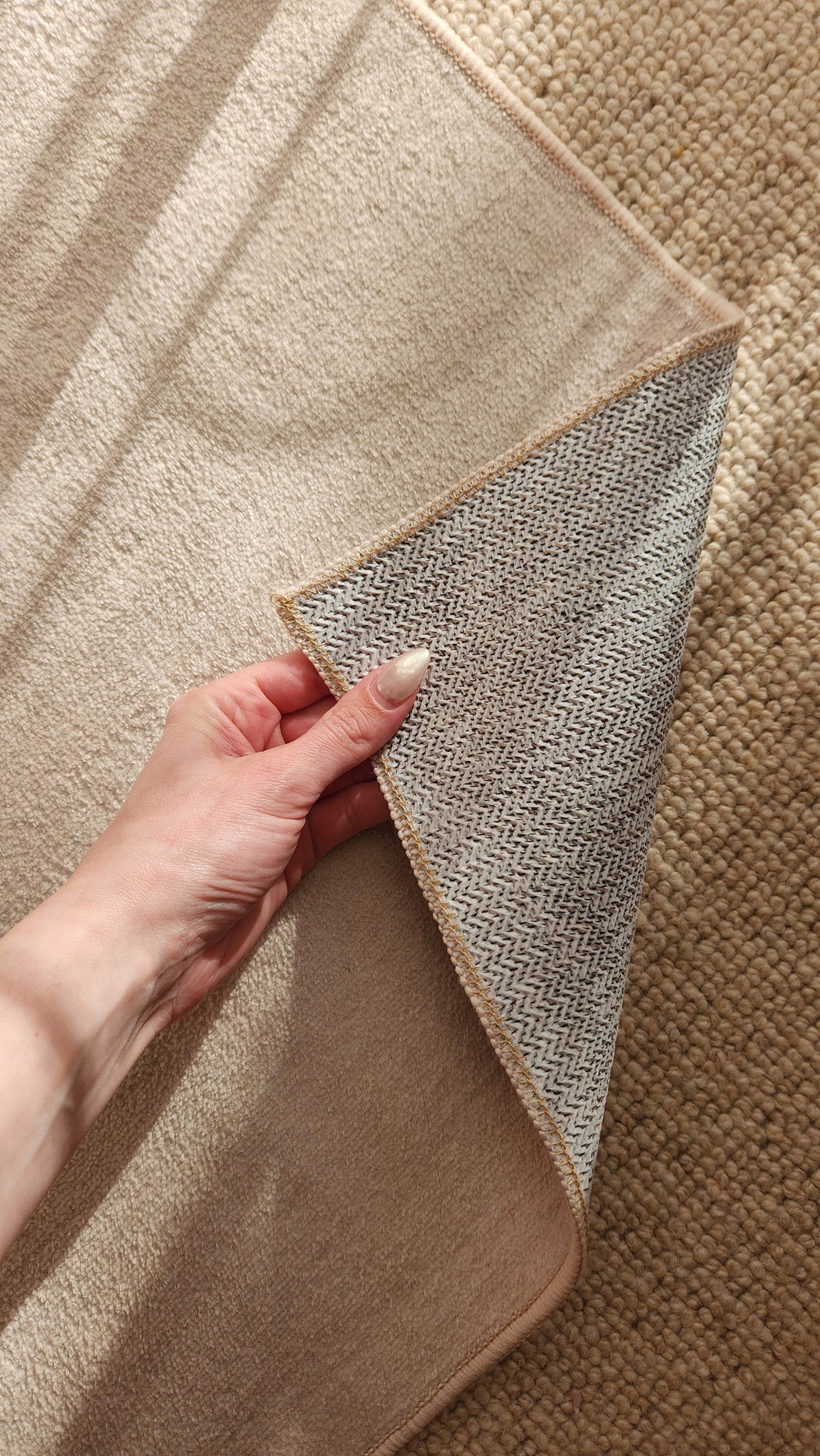 Aara Terracotta and Cream Botanical Washable Rug