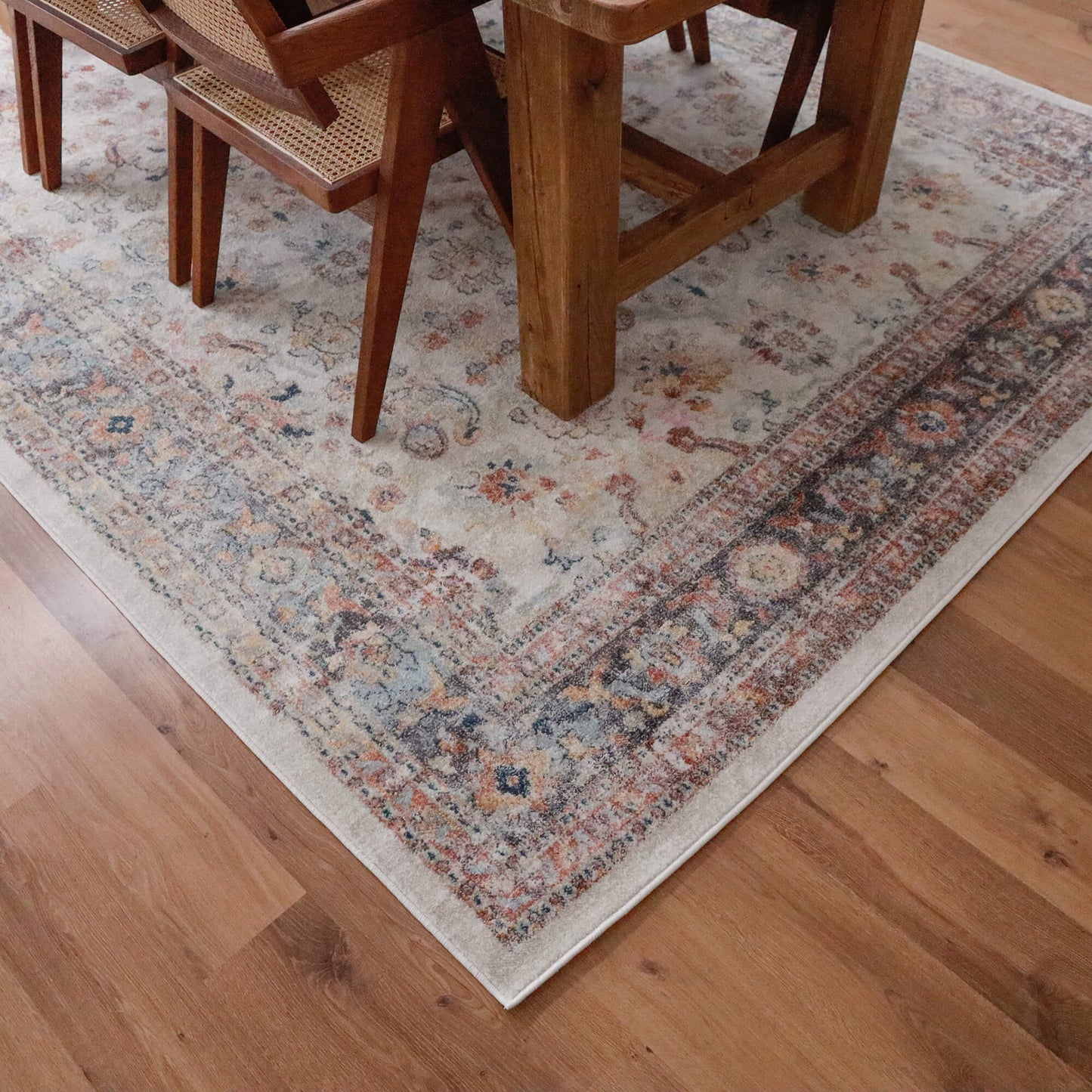 Addison Cream and Purple Multi-Colour Distressed Rug