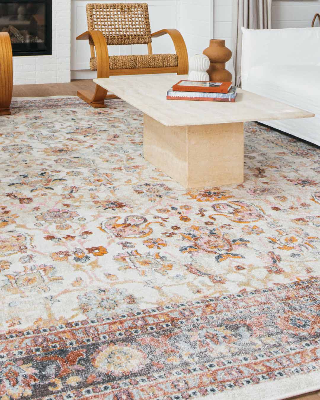 Addison Cream and Purple Multi-Colour Distressed Rug