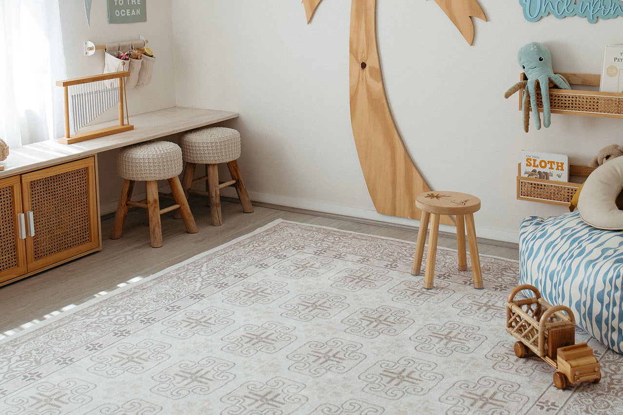 Aggy Pink Neutral Plush Rollie Pollie Playmat