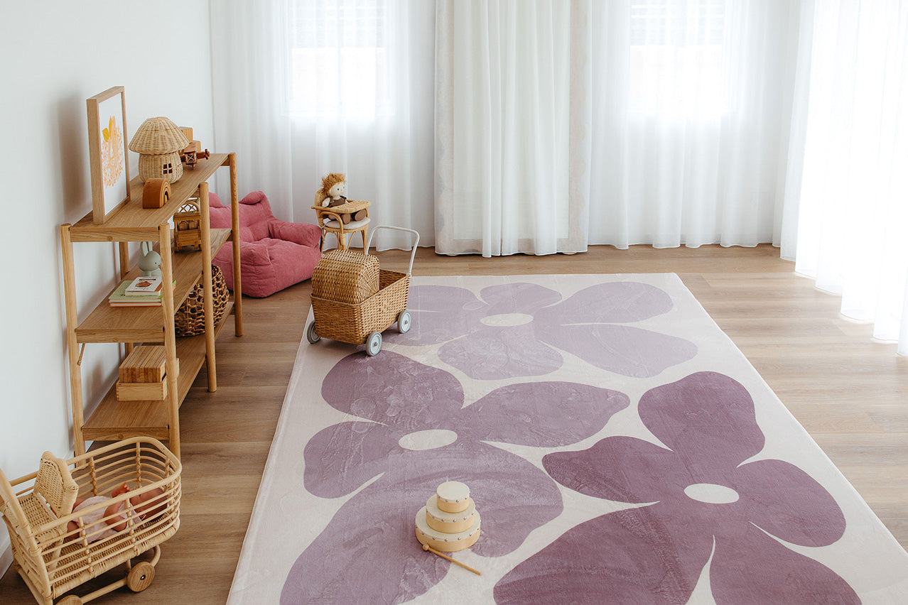Aica Purple Flowers Rollie Pollie Playmat