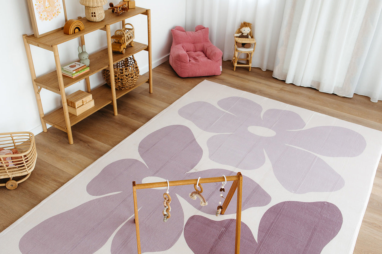 Aica Purple Flowers Rollie Pollie Playmat