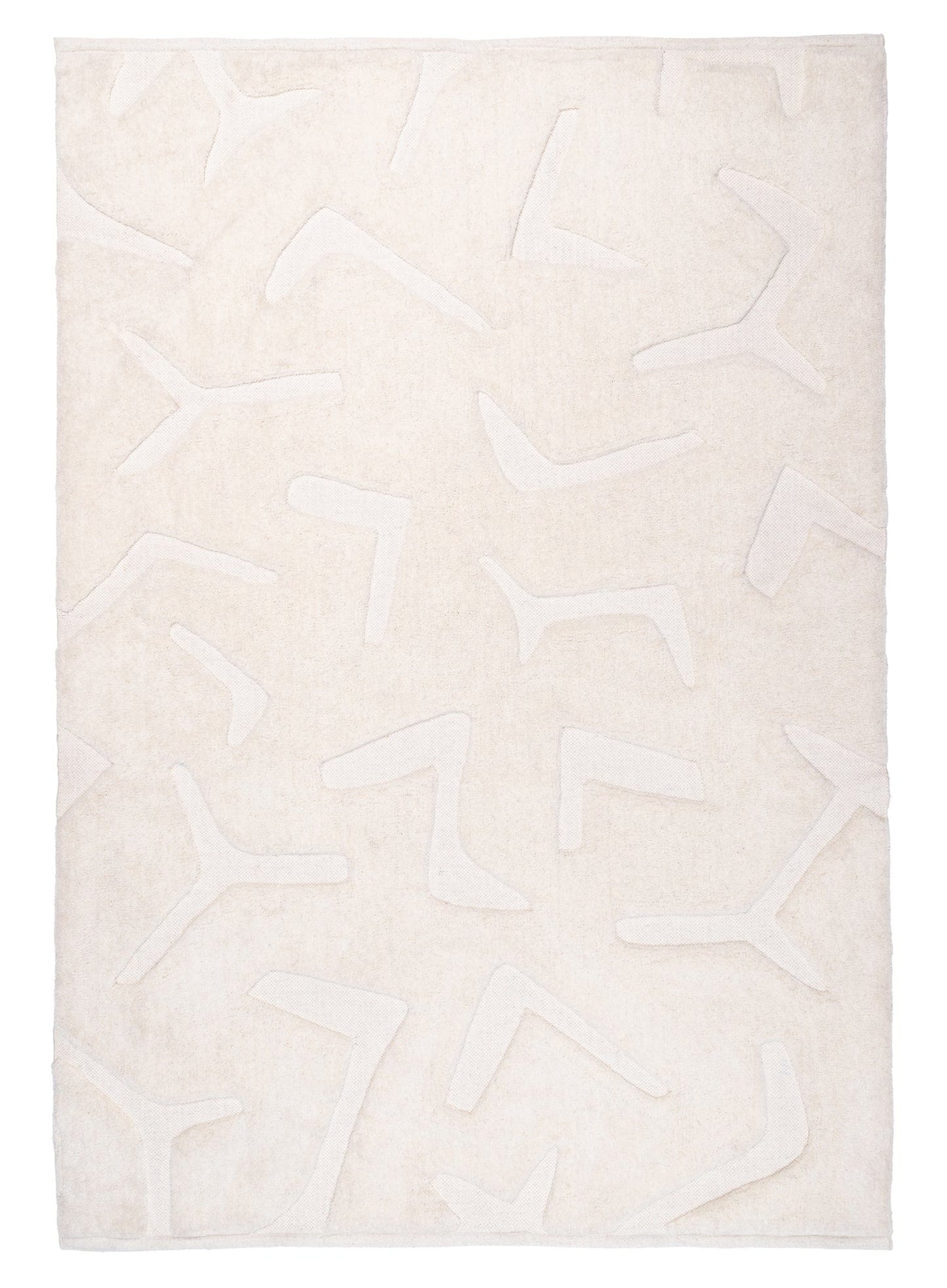 Akkira Abstract Cream Washable Wool Rug