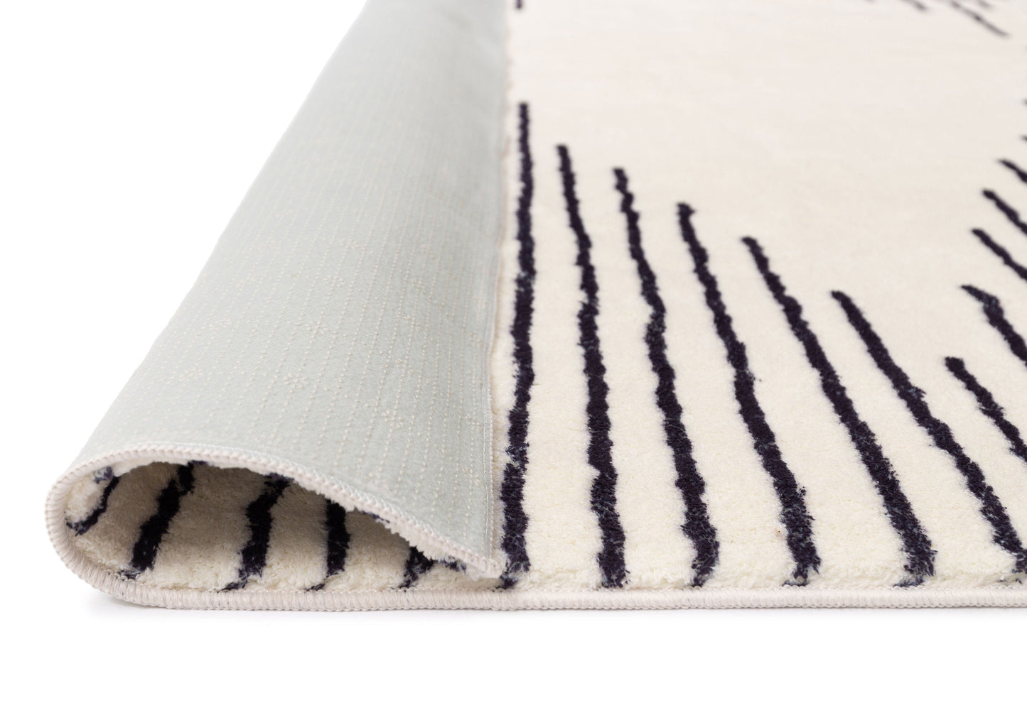 Aldana Black and Cream Tribal Washable Rug