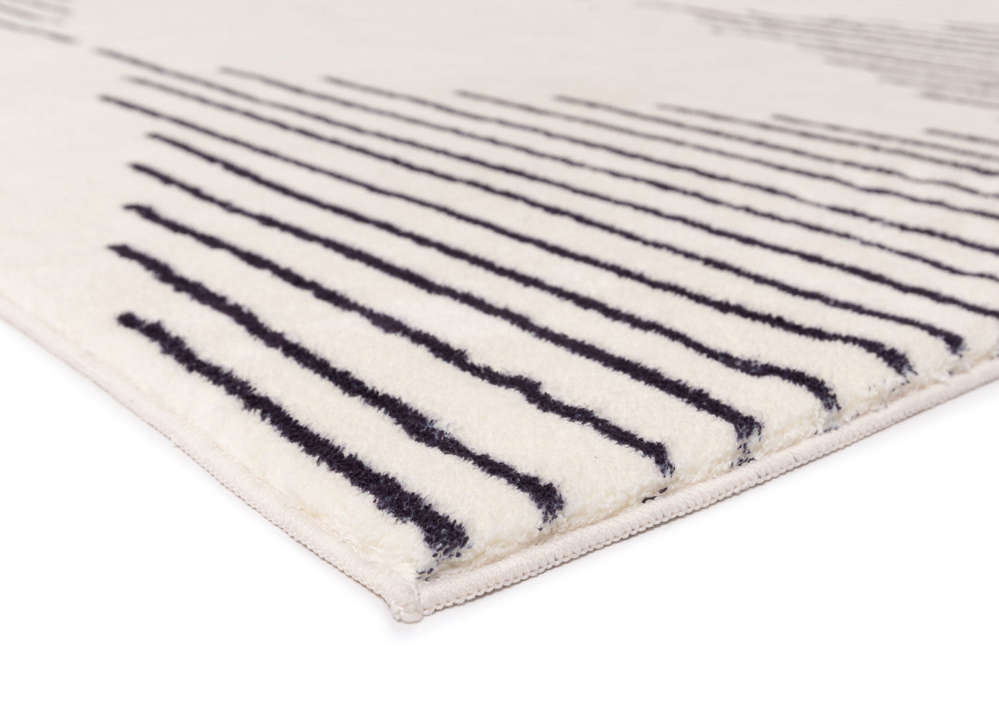 Aldana Black and Cream Tribal Washable Rug