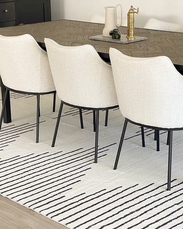 Aldana Black and Cream Tribal Washable Rug