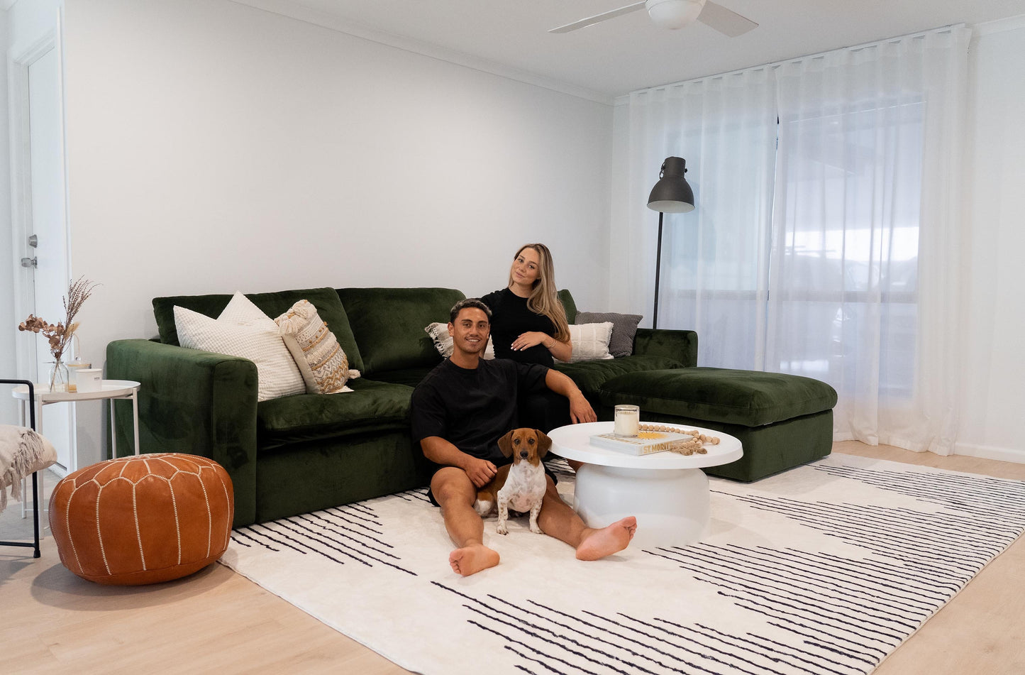 Aldana Black and Cream Tribal Washable Rug