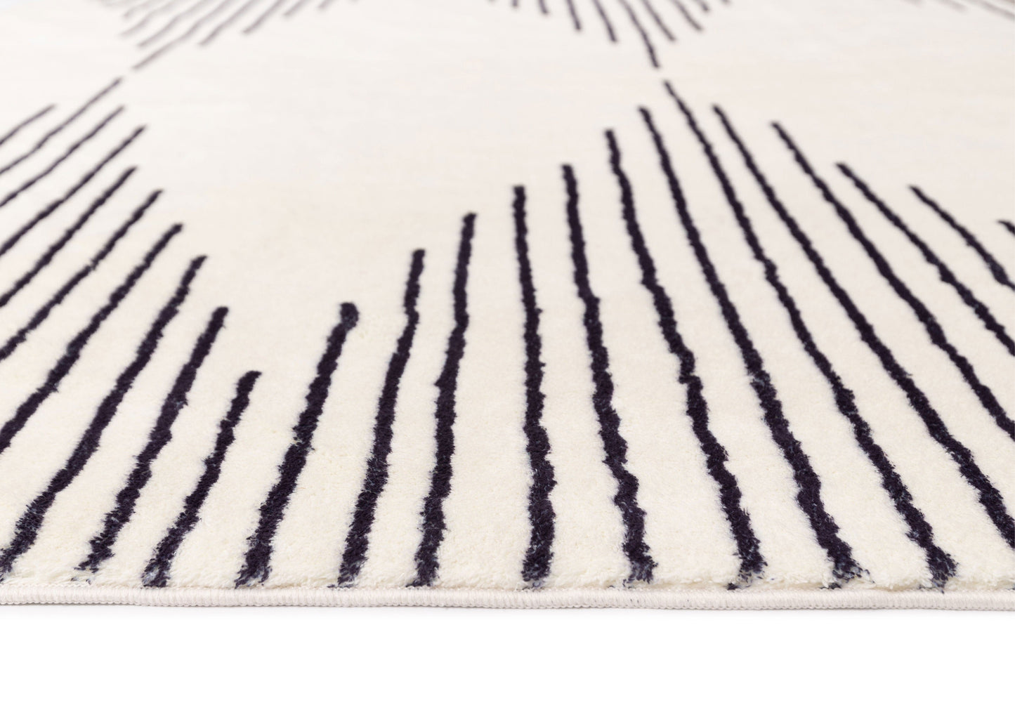 Aldana Black and Cream Tribal Washable Rug