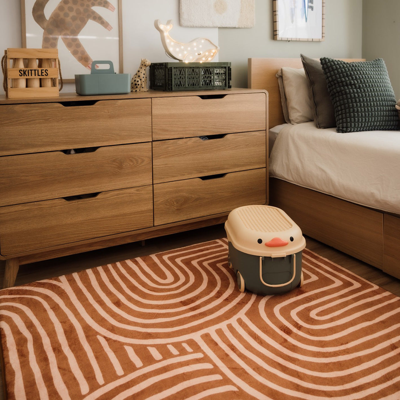 Alef Terracotta Abstract Rollie Pollie Playmat