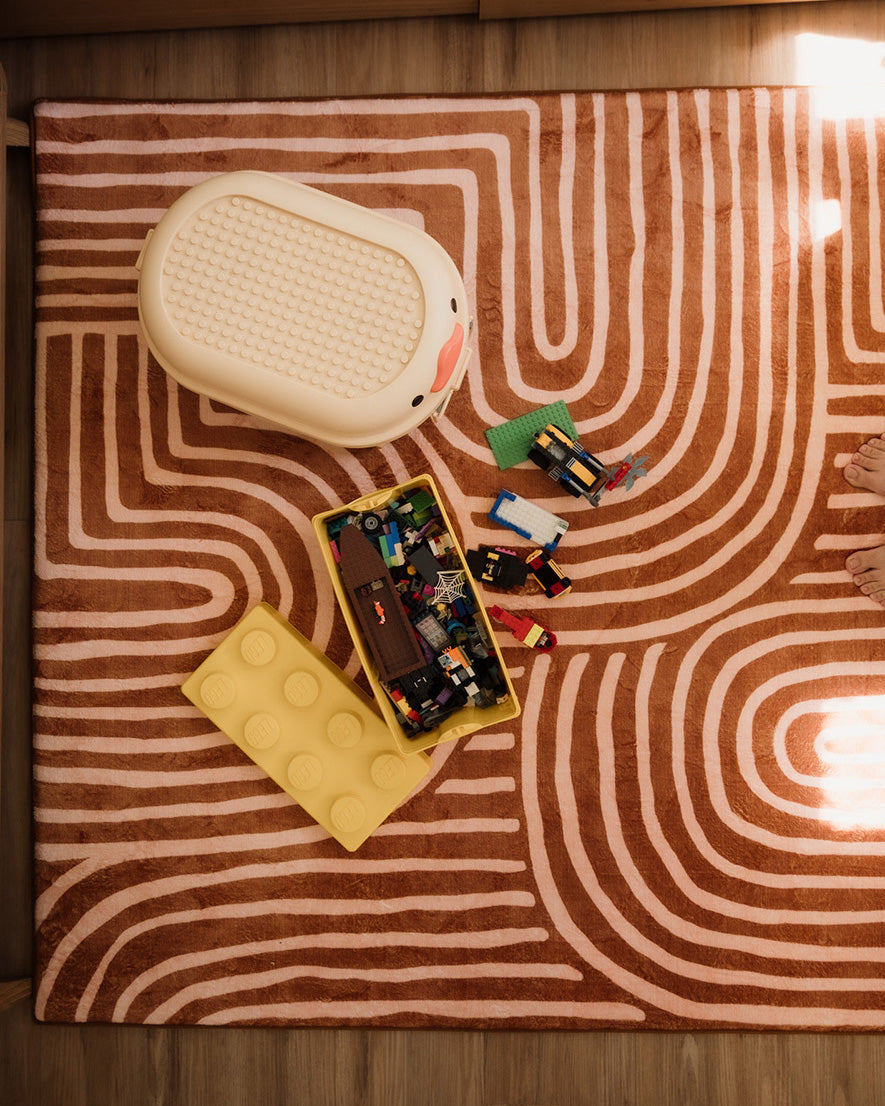 Alef Terracotta Abstract Rollie Pollie Playmat