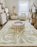 Alicia Sage Green Waves and Palms Washable Rug