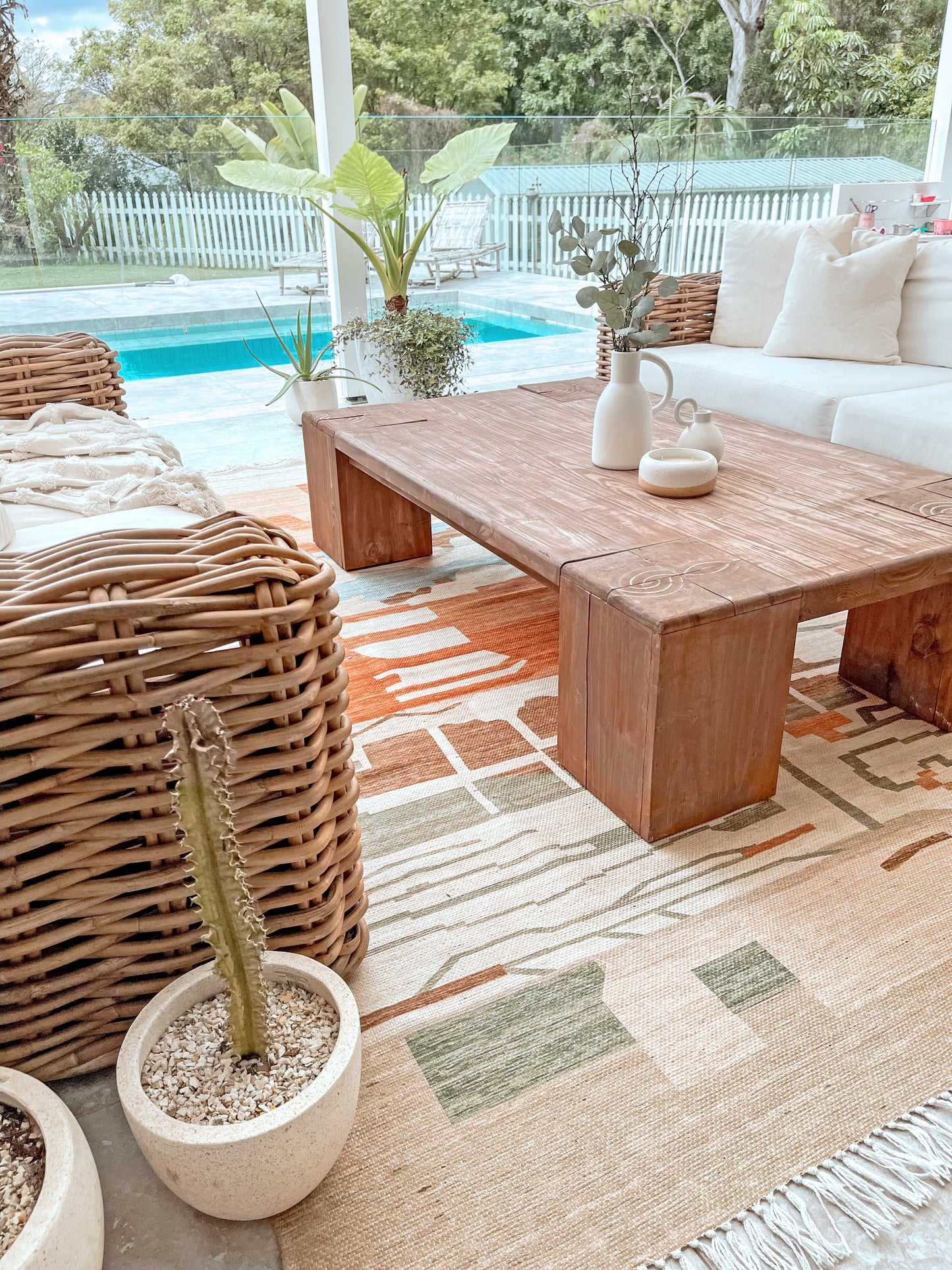 Allegra Orange and Cream Multi-Colour Abstract Tribal Indoor Outdoor Rug