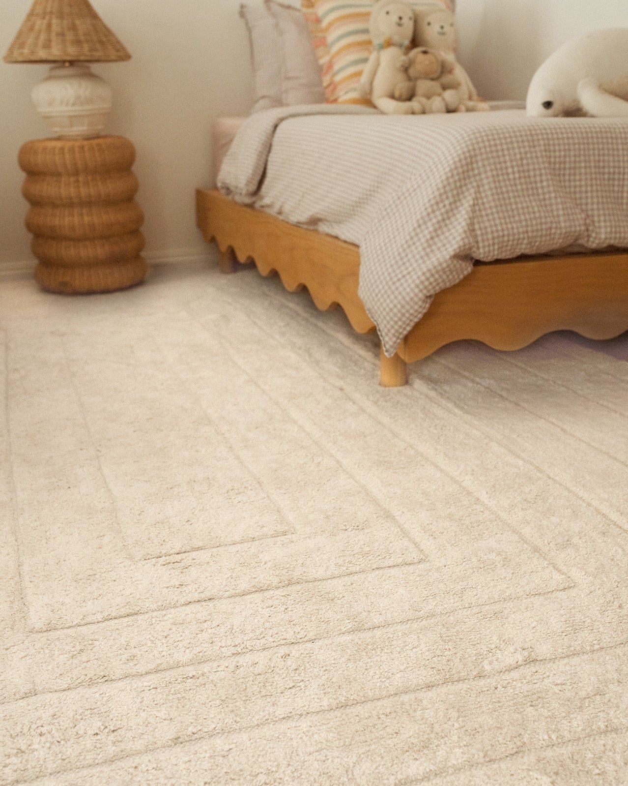 Allison Cream Beige Modern Cotton Washable Rug