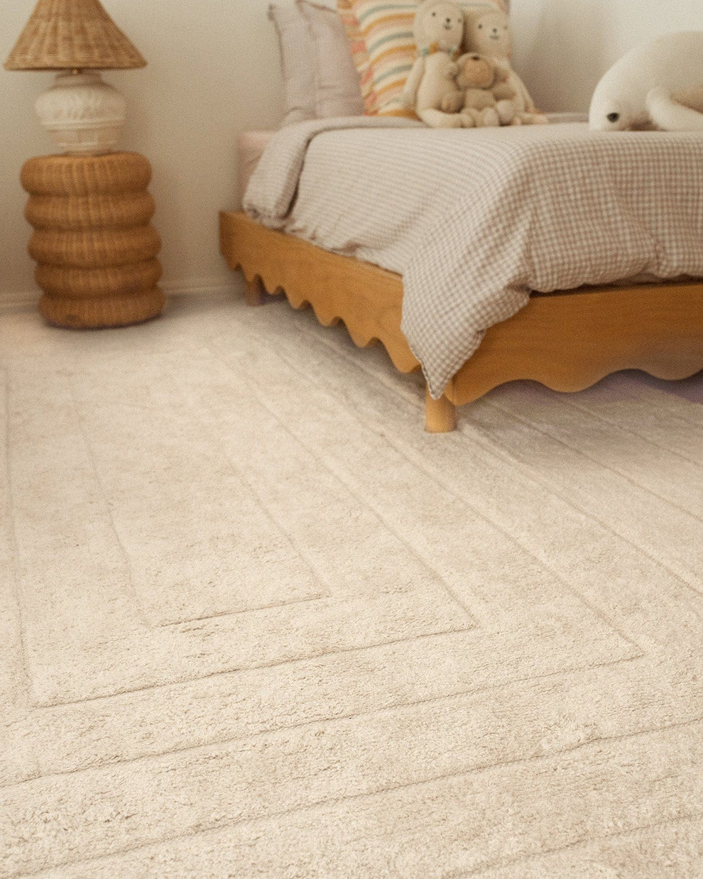 Allison Cream Beige Modern Cotton Washable Rug