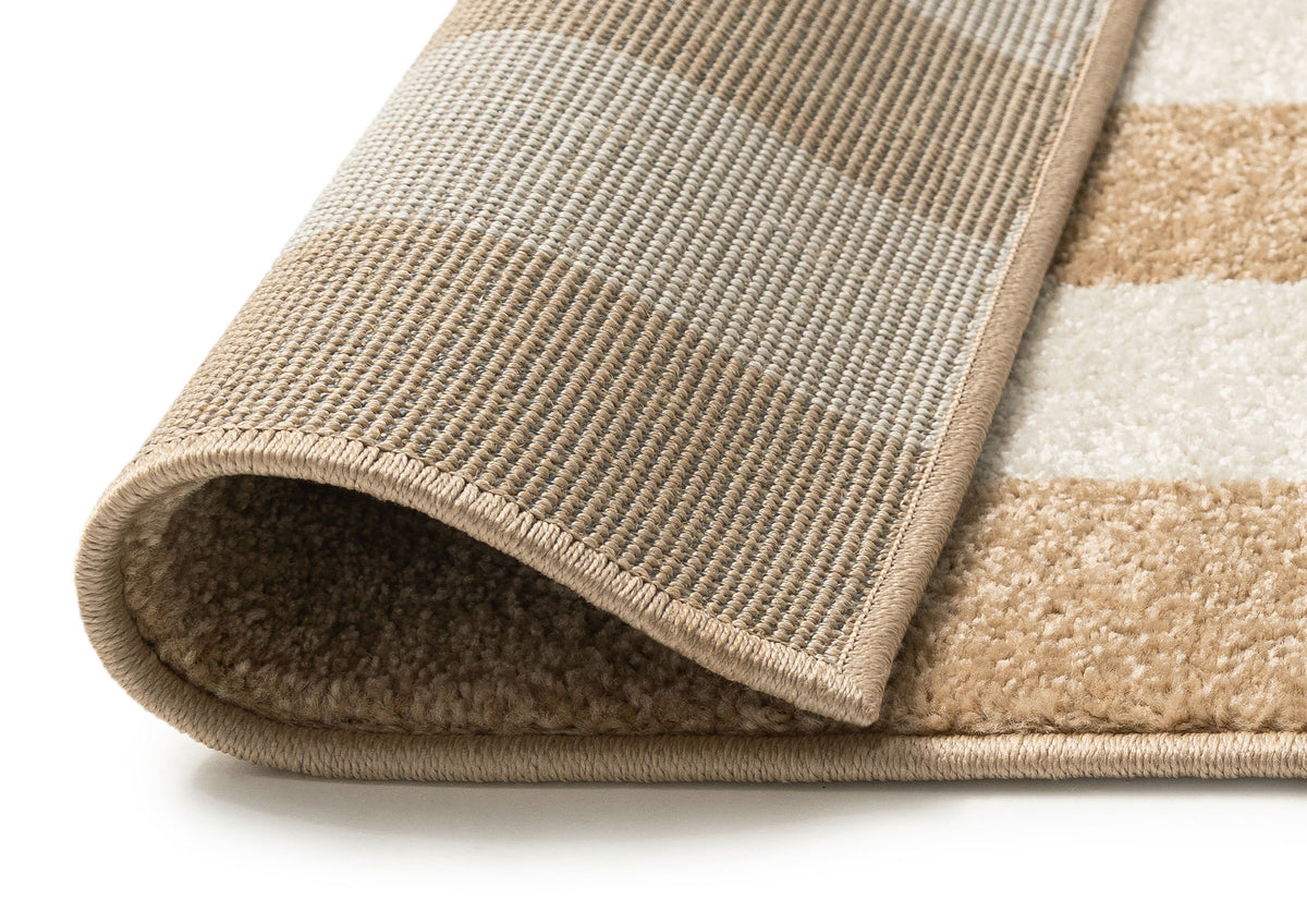 Almeron Beige Striped Rug