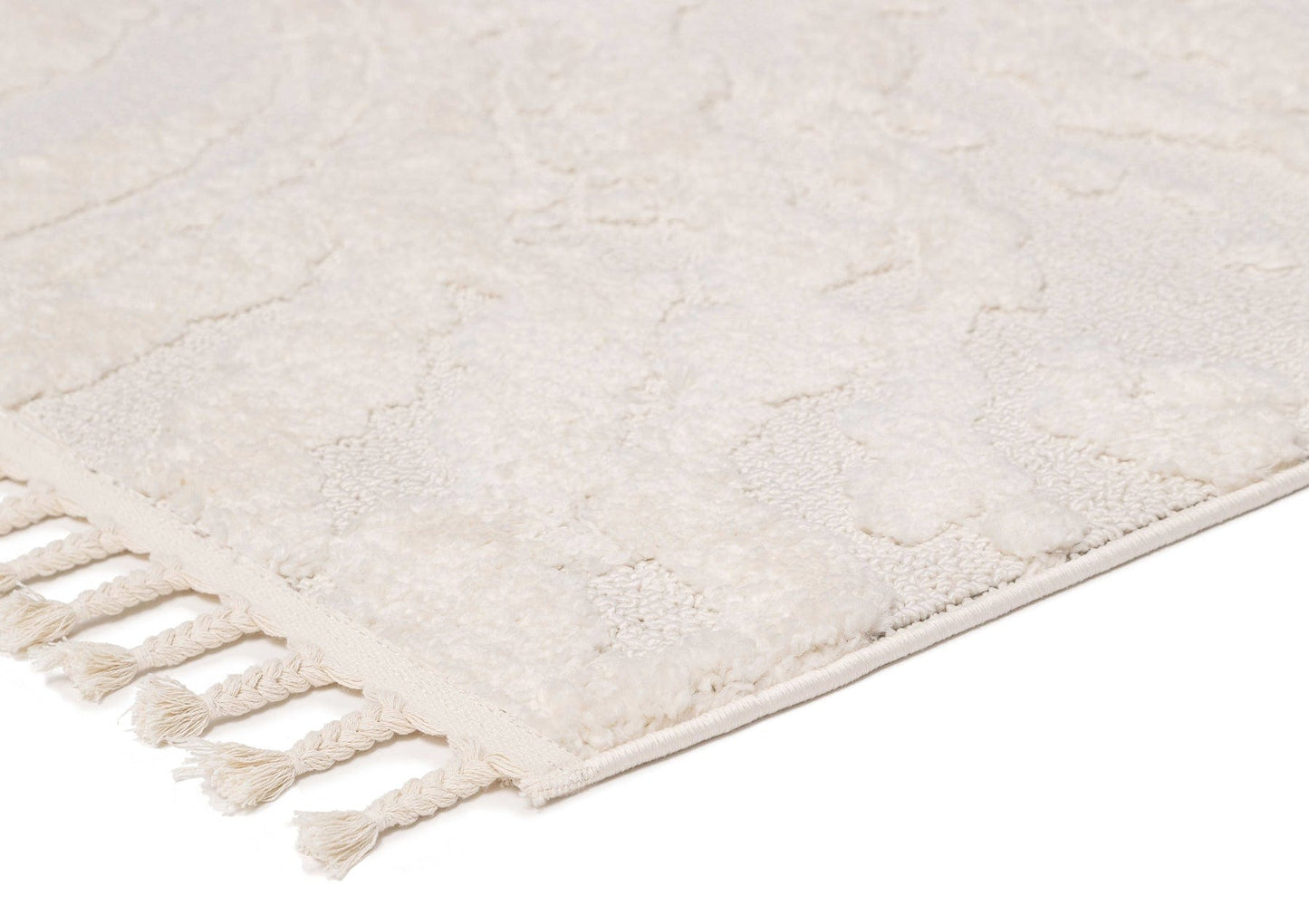 Alturra Ivory Cream Abstract Textured Rug